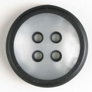 4-Loch-Knopf - 23 mm - transparent mit farbigen Rändern - schwarz