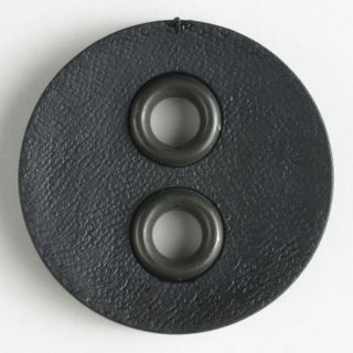2-Loch-Knopf - 23 mm - Lederoptik - schwarz