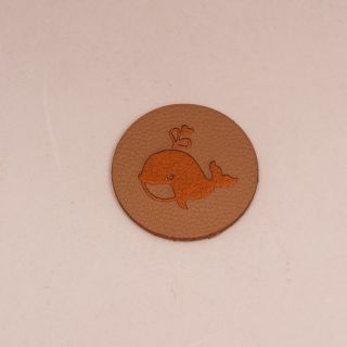 Applikation - Label - Lederimitat - Wal - braun