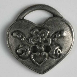 2-Loch-Knopf - Metallanhänger mit Blumen