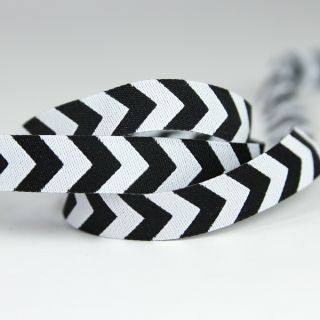 Webband - Chevron - schwarz, weiß