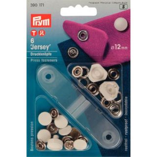 Prym - 6 Druckknöpfe - Jersey - 12 mm - weiß