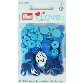 Prym Color Snaps Druckknöpfe 30 Stück Sterne - blau
