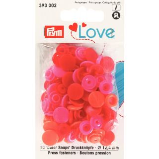 Prym Color Snaps Love Druckknöpfe 30 Stück 12,4mm - rot