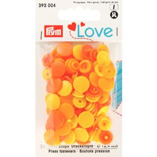 Prym Color Snaps Love Druckknöpfe 30 Stück 12,4mm - gelb/orange