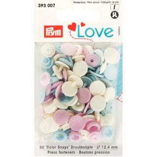 Prym Color Snaps Love Druckknöpfe 30 Stück 12,4mm - pastell