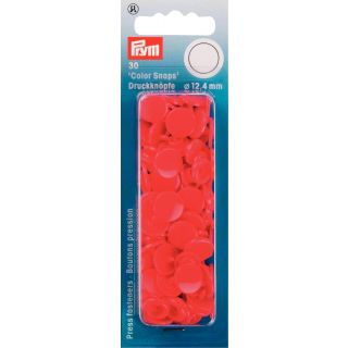 Prym Color Snaps Druckknöpfe 30 Stück rund 12,4mm - hellrot