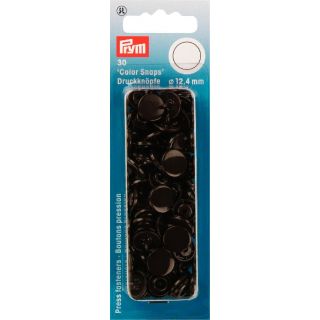 Prym Color Snaps Druckknöpfe 30 Stück rund 12,4mm - dunkelbraun