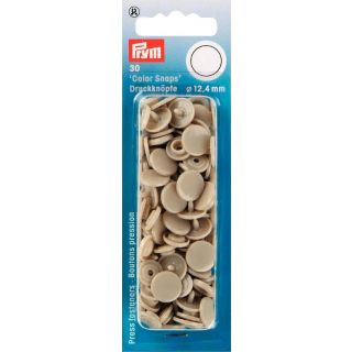 Prym Color Snaps Druckknöpfe 30 Stück rund 12,4mm - beige