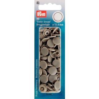 Prym Color Snaps Druckknöpfe 30 Stück rund 12,4mm - grau