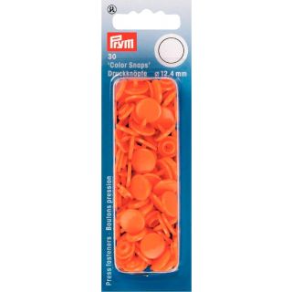 Prym Color Snaps Druckknöpfe 30 Stück rund 12,4mm - orange