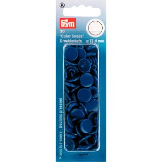 Prym Color Snaps Druckknöpfe 30 Stück rund 12,4mm - blau