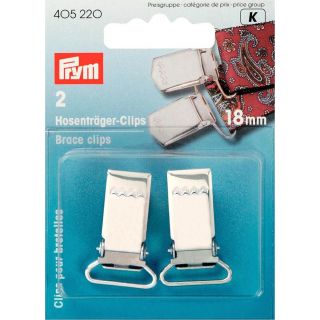 Prym - 2 Hosenträger-Clips - 18mm - silber