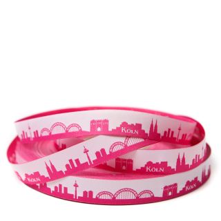Webband - Skyline Köln - pink/weiß