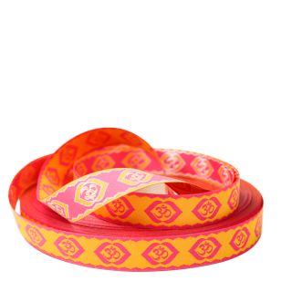 Webband - Yoga - Om-Zeichen - pink/gelb