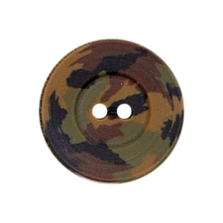 2-Loch-Knopf - Camouflage - 23 mm - braun