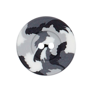 2-Loch-Knopf - Camouflage - 23 mm - grau