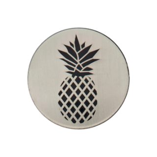 Metallknopf - Öse - Ananas - 20 mm