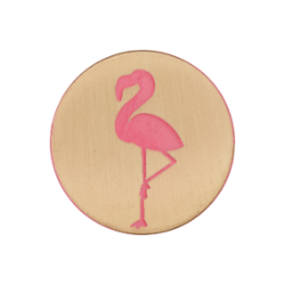 Metallknopf - Öse - Flamingo - 20 mm
