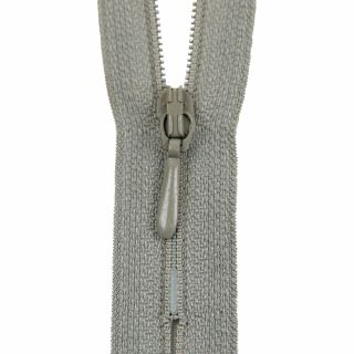 Reißverschluss Opti - S40 - 25cm - Tropfenschieber - nicht teilbar - grau