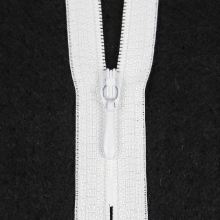 Reißverschluss Opti - S40 - 50cm - Tropfenschieber - nicht teilbar - weiß