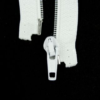 Reißverschluss Opti - S60 - 70cm - Fuldaschieber - teilbar - weiß