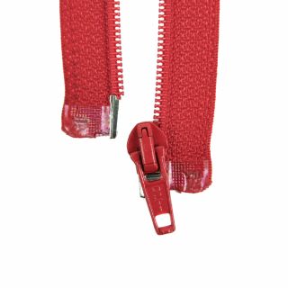 Reißverschluss Opti - S60 - 65cm - Fuldaschieber - teilbar - signalrot