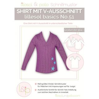 Schnittmuster - Lillesol &amp; Pelle - Basics No. 51 - Shirt mit V-Ausschnitt