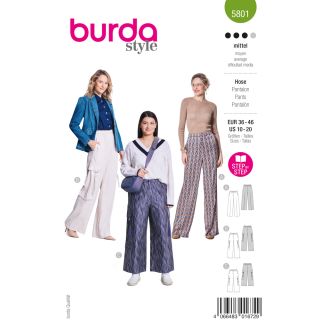 Schnittmuster - burda style - weite Cargohose - 5801  