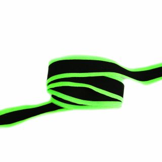 Elastikband - Neon-Streifen - 25 mm - schwarz-grün