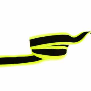 Elastikband - Neon-Streifen - 25 mm - schwarz-gelb