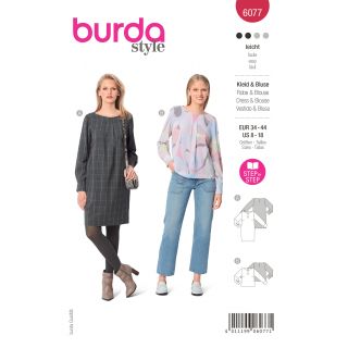 Schnittmuster - burda style - Kleid - Bluse - mit Manschetten - 6077