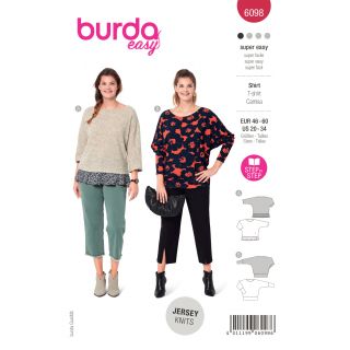 Schnittmuster - burda easy - Shirt mit Kimonoärmeln - 6098