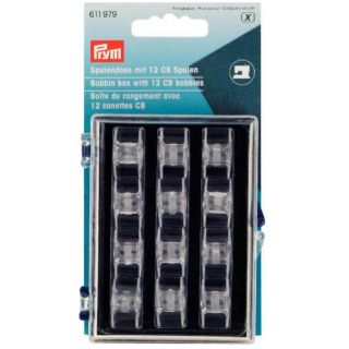 Prym - Spulendose mit 12 CB-Kunststoffspulen