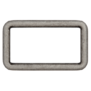 Rechteck-Ring - 40 mm - Metall - altsilber