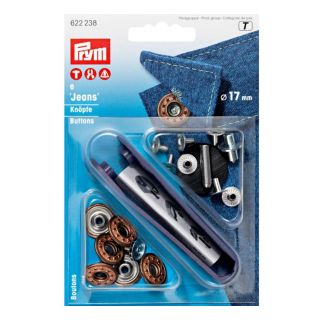 Prym - 6 Jeansknöpfe - 17 mm - bronze