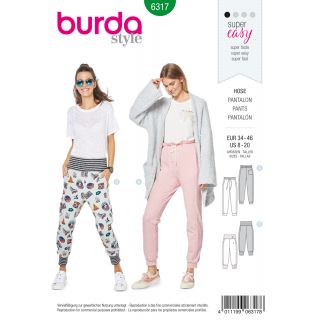 Schnittmuster - burda style - Jog-Pants – Schlupfhose mit  Bündchen - 6317