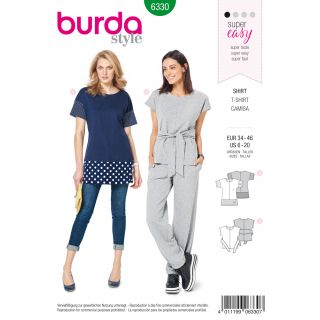 Schnittmuster - burda style - Shirt  mit  überschnittenen Schultern – Colourblocking - 6330