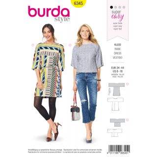 Schnittmuster - burda style - Shirt und Kleid mit weiten Ärmeln - 6345