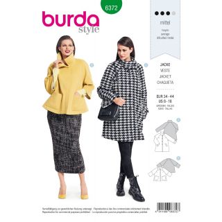 Schnittmuster - burda style - Raglan-Jacke - ausgestellte Form - 6372