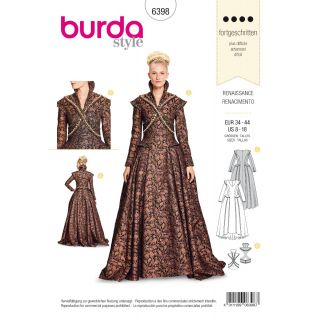 Schnittmuster - burda style - Renaissance - Langes festliches Kleid mit ausladendem Rock - 6398