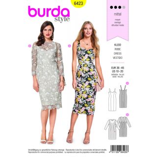 Schnittmuster - burda style - Trägerkleid – Spitzenkleid mit 3/4 Ärmeln - 6423