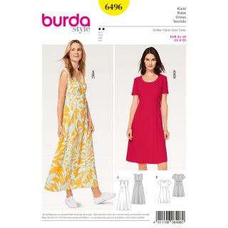 Schnittmuster - burda style - Kleid – hohe Taille – Wickeleffekt - 6496