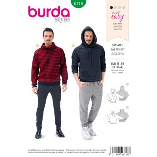 Schnittmuster - burda easy - Sweatshirt und Hoodie - 6718