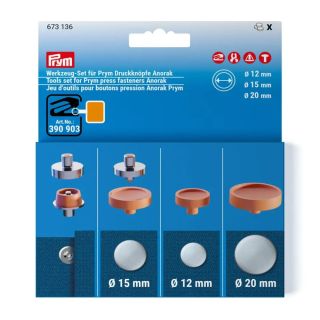 Prym - Werkzeugset für Vario Creative Tool - Druckknöpfe Anorak - Ø  12, 15 und 20 mm