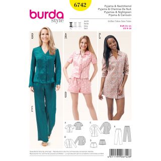 Schnittmuster - burda style - Pyjama &amp; Nachthemd - 6742