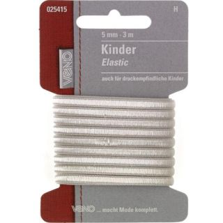 Veno - Elastikband - Kinder - 5 mm - weiß - 3 m
