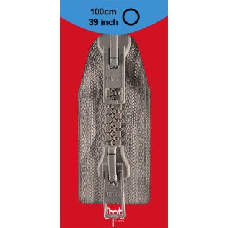 Reißverschluss Opti - P60 - 100cm - Werraschieber - Zweiwege - teilbar - hellgrau
