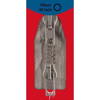 Reißverschluss Opti - P60 - 110cm - Werraschieber - Zweiwege - teilbar - hellgrau