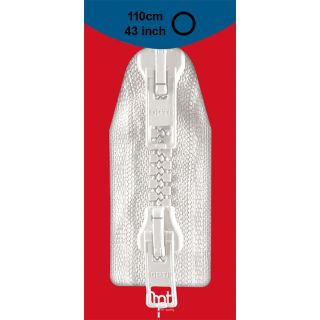 Reißverschluss Opti - P60 - 110cm - Werraschieber - Zweiwege - teilbar - weiss